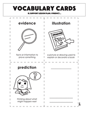 Vocabulary Cards: I Predict...