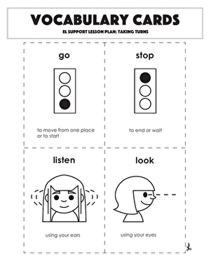 Vocabulary Cards: Taking Turns