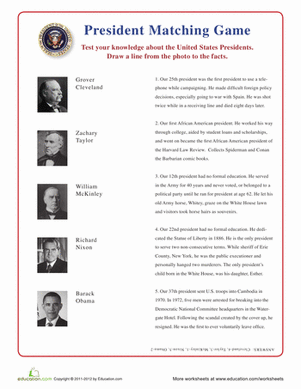 U.S. Presidents: Matching Game IV