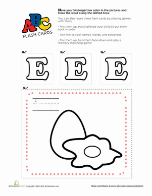 Alphabet Flashcards: E