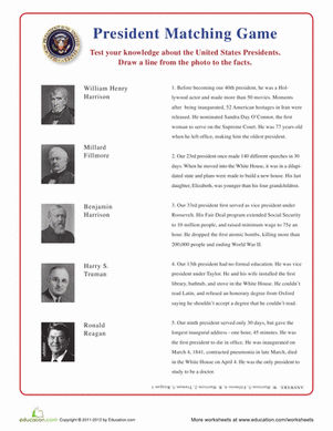 U.S. Presidents: Matching Game VI