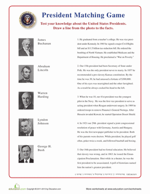U.S. Presidents: Matching Game VII