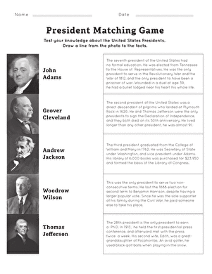 U.S. Presidents: Matching Game IX