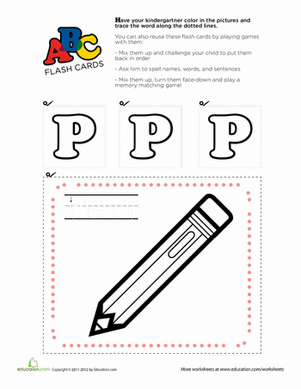 Alphabet Flashcards: P