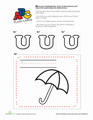 Alphabet Flashcards: U