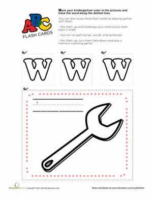 Alphabet Flashcards: W