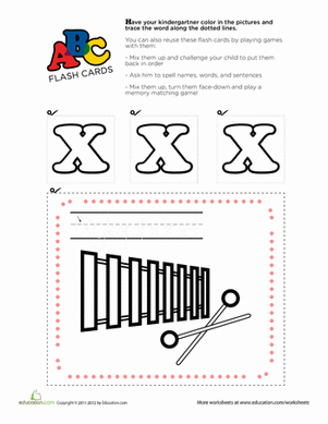 Alphabet Flashcards: X
