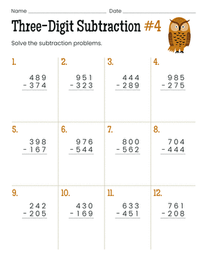 Three-Digit Subtraction #4