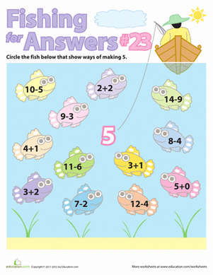 Fishing For Math Facts: Five