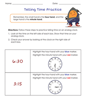 Telling Time Practice