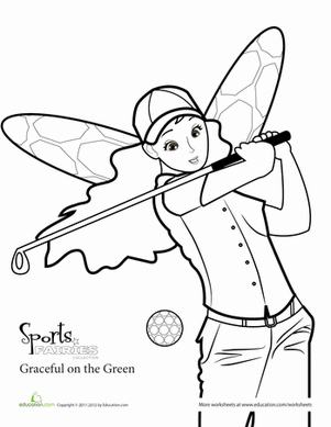 Color the Sports Fairy: Golf