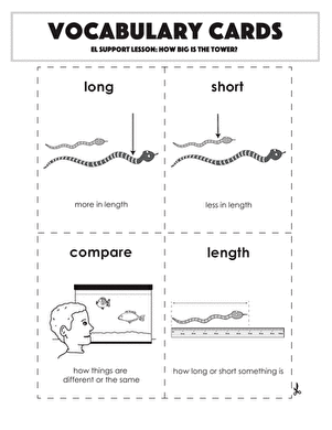 Vocabulary Cards: How Big Is the Tower?
