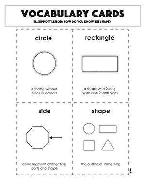 Vocabulary Cards: How Do You Know the Shape?