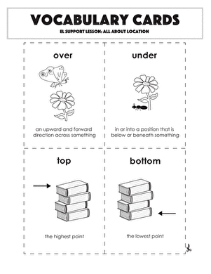 Vocabulary Cards: All About Location