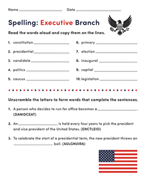4th Grade Spelling Test: Hail to the Chief