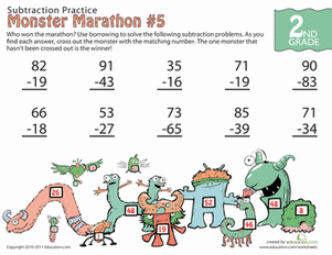 Monster Marathon: Two-Digit Subtraction #5