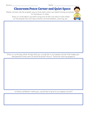 Classroom Peace Corner and Quiet Space