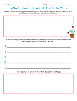 What Does P-E-A-C-E Mean to You?