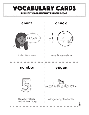 Vocabulary Cards: How Many Fish in the Ocean?