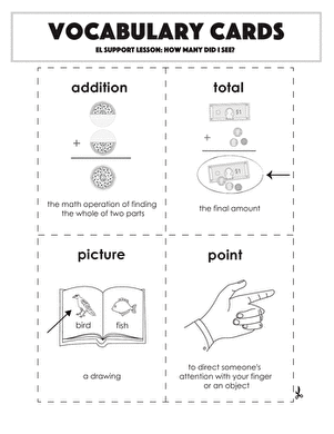 Vocabulary Cards: How Many Did I See?