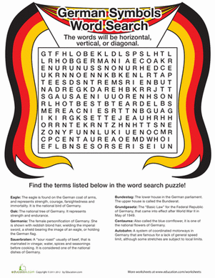 Countries Word Search: Germany