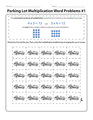 Parking Lot Multiplication Word Problems #1