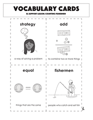 Vocabulary Cards: Counting Fishermen