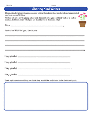 Sharing Kind Wishes: Letter