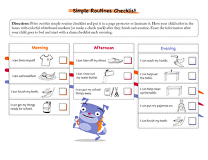 Simple Routines Checklist