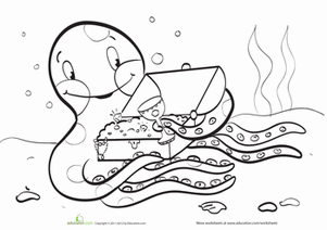 Buried Treasure Coloring Page