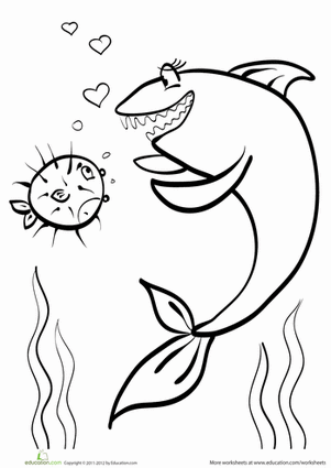 Silly Shark Coloring Page