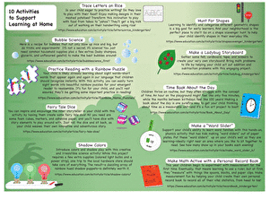 10 Activities to Support Learning at Home