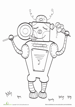 Sweet Robot Coloring Page