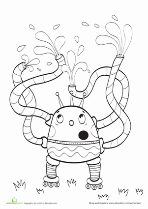Water Robot Coloring Page