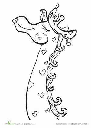 Princess Giraffe Coloring Page