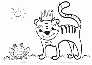 Princess Tiger Coloring Page