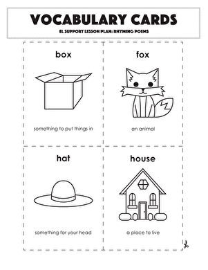 Vocabulary Cards: Rhyming Poems