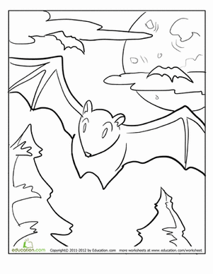 Bat Coloring Page