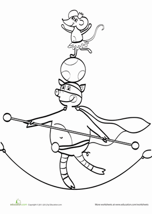 Circus Pig Coloring Page
