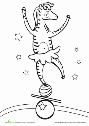 Circus Zebra Coloring Page