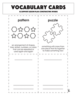 Vocabulary Cards: Constructing Words