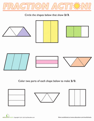 Fractions of Shapes: 2/3