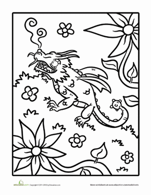 Mini Dragon Coloring Page