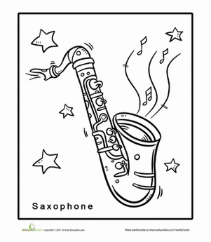 Saxophone Coloring Page