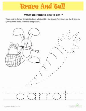 Tracing Sight Words: Carrot