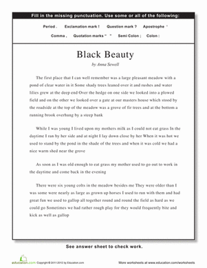 Punctuation: Black Beauty
