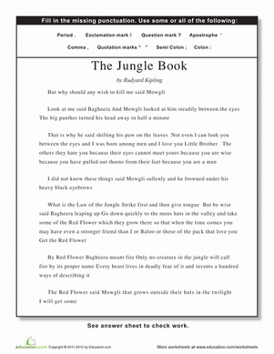 Practice Punctuation with the Jungle Book