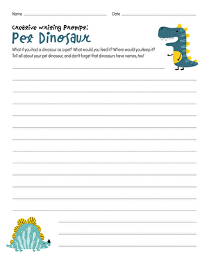 Creative Writing Prompt: Pet Dinosaur