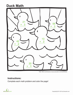 Add and Color: Ducks