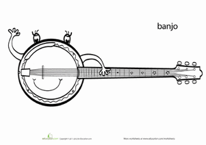 Banjo Coloring Page large image